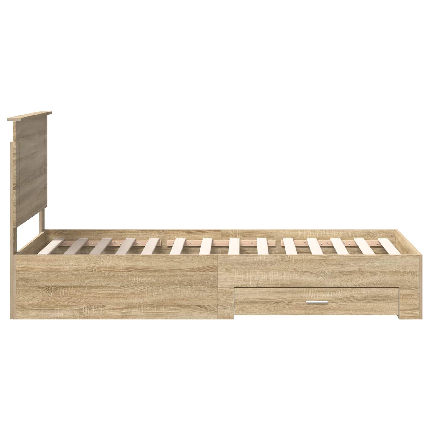 Bettrahmen Sonoma Eiche und Silber 75 x 190 cm Holzwerkstoff