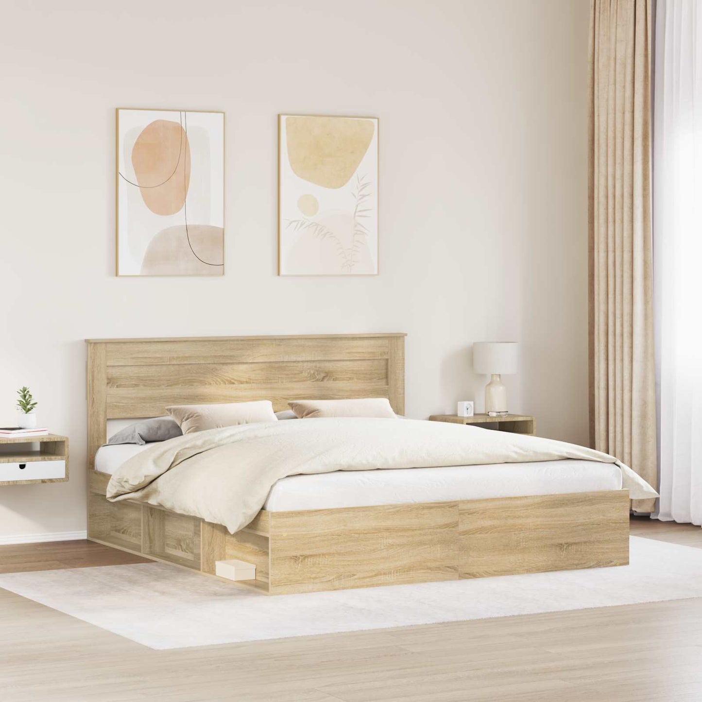 Bettrahmen Sonoma 200 x 200 cm Massives Kiefernholz