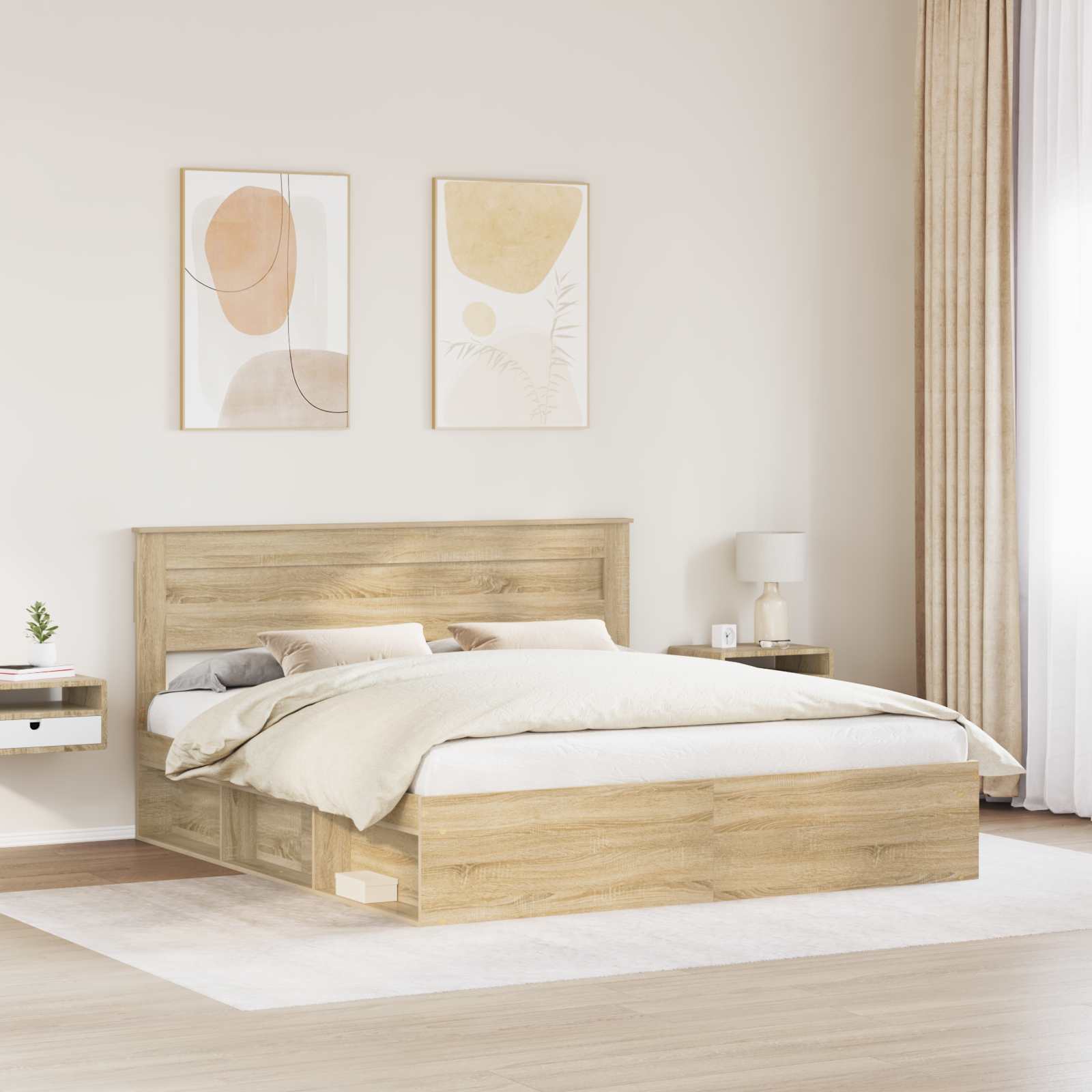 Bettrahmen Sonoma 200 x 200 cm Massives Kiefernholz