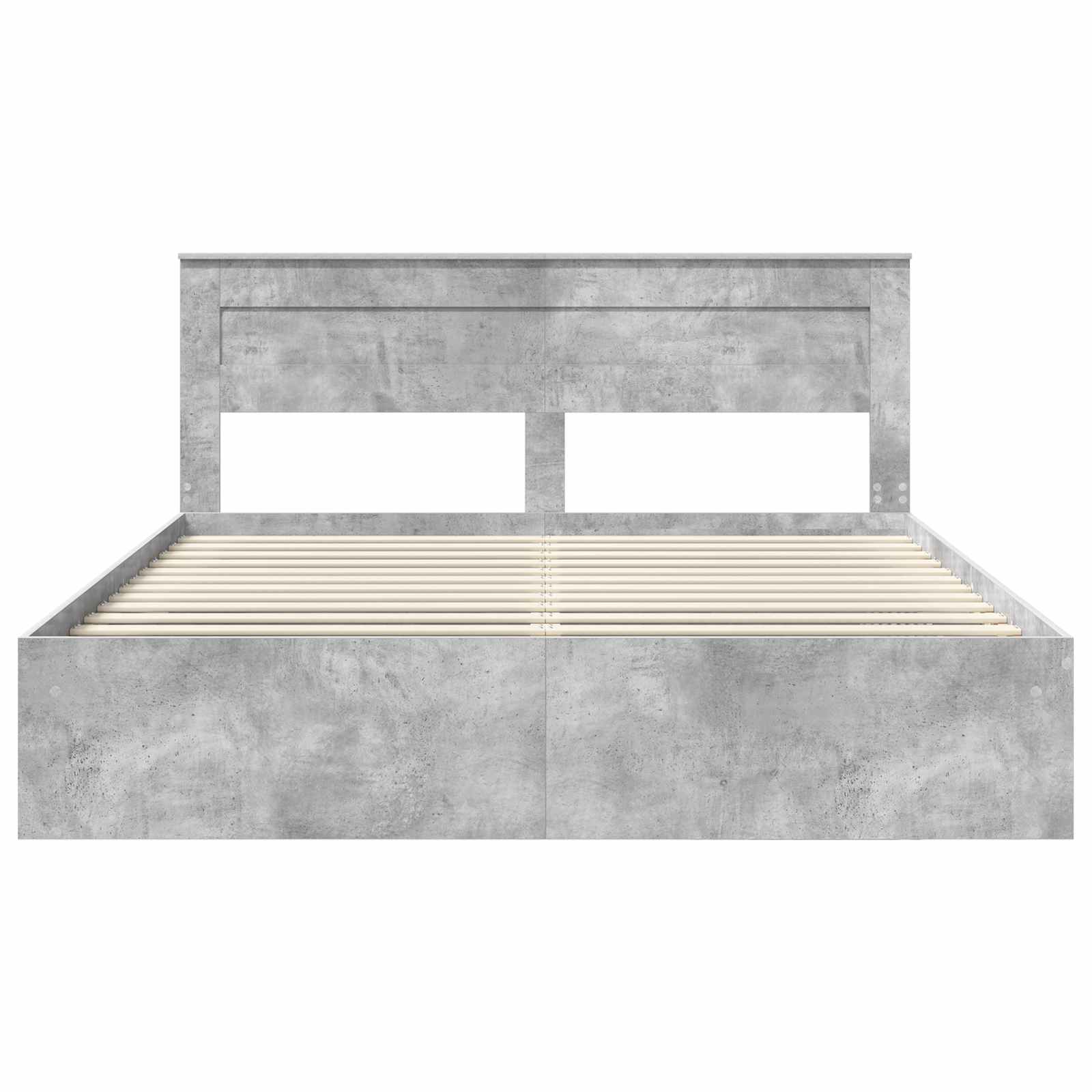 Bettrahmen mit Kopfteil Beton 180 x 200 cm Massives Kiefernholz