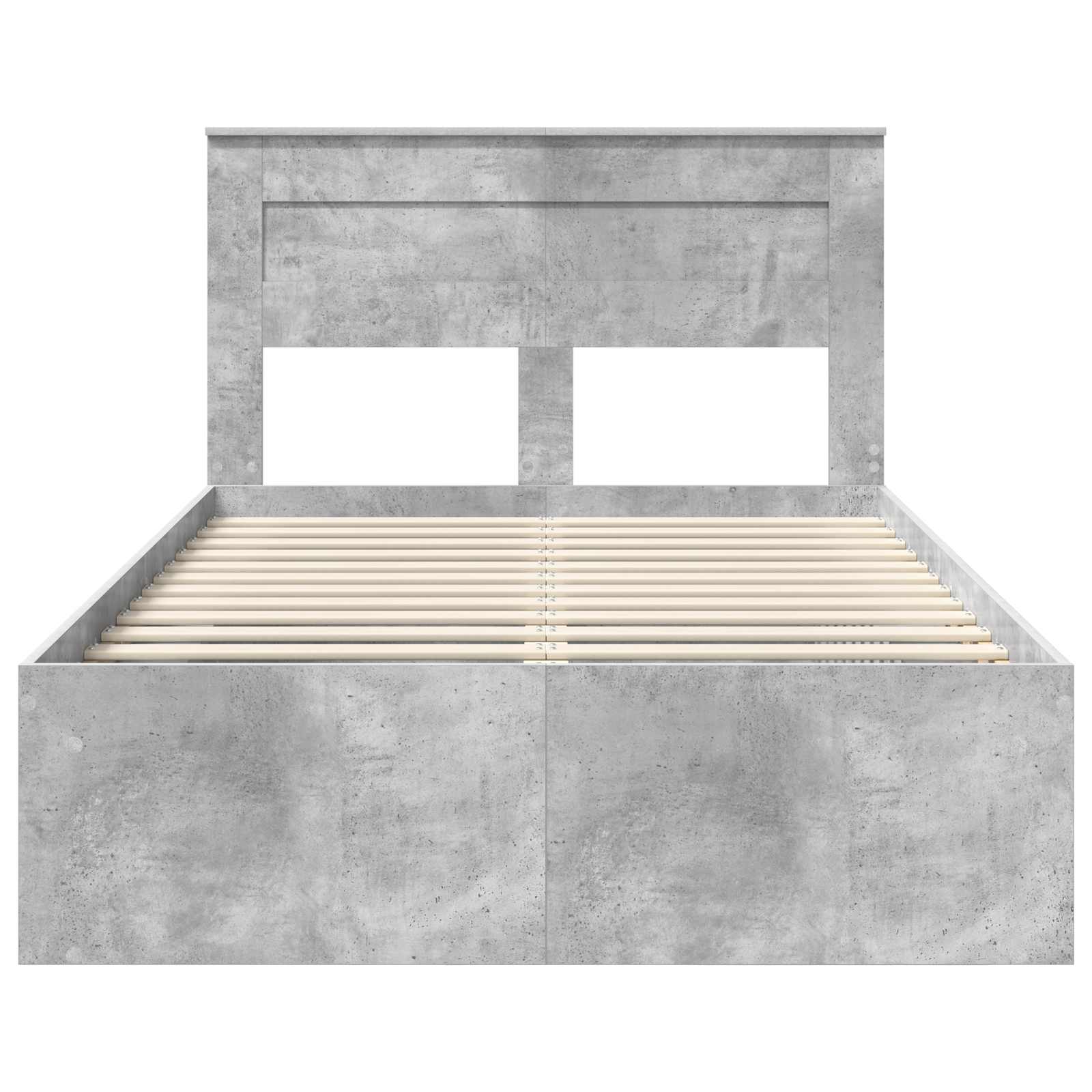 Bettrahmen mit Kopfteil Beton 120 x 190 cm Massives Kiefernholz