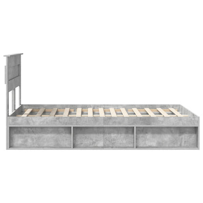 Bettrahmen Betongrau 120 x 190 cm Holzwerkstoff