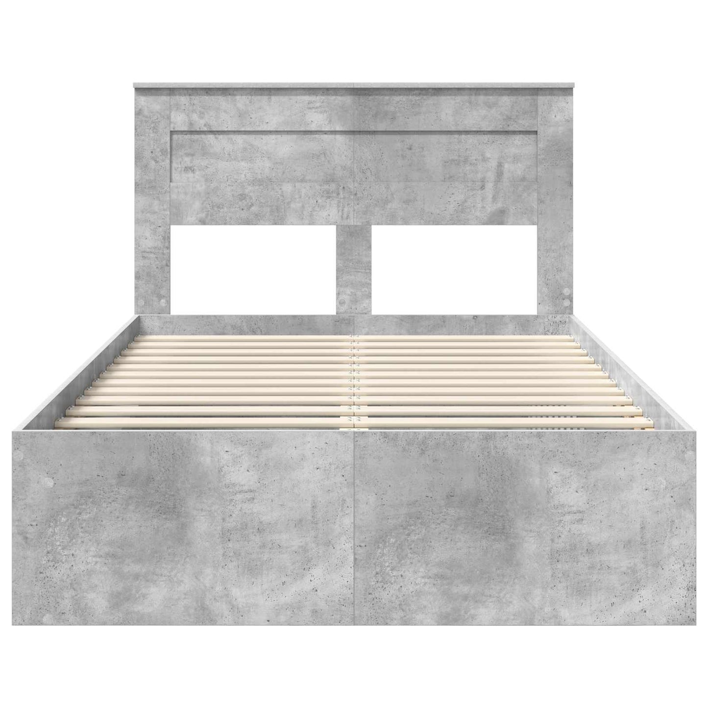 Bettrahmen mit Kopfteil Beton 120 x 200 cm Massives Kiefernholz