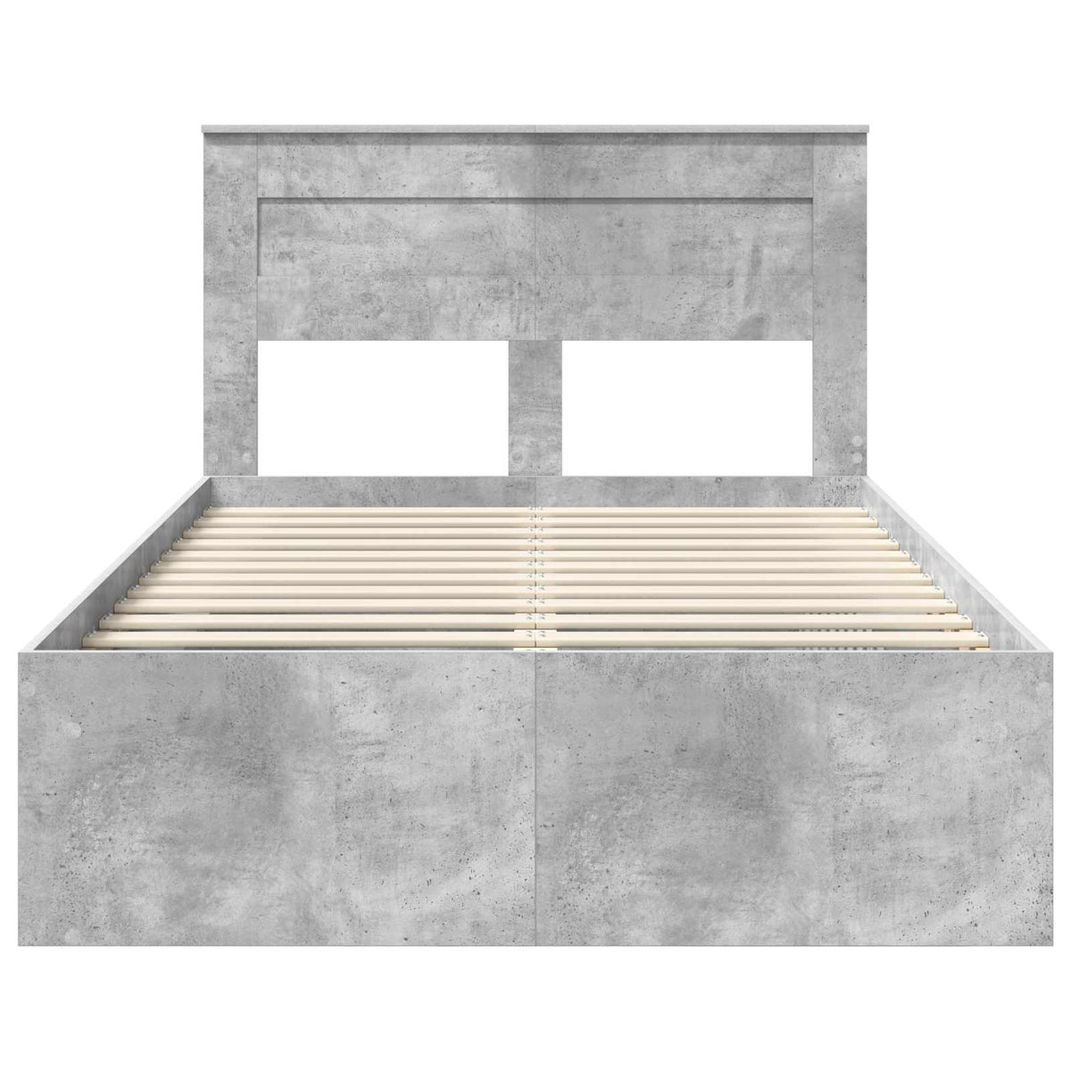 Bettrahmen mit Kopfteil Beton 120 x 200 cm Massives Kiefernholz