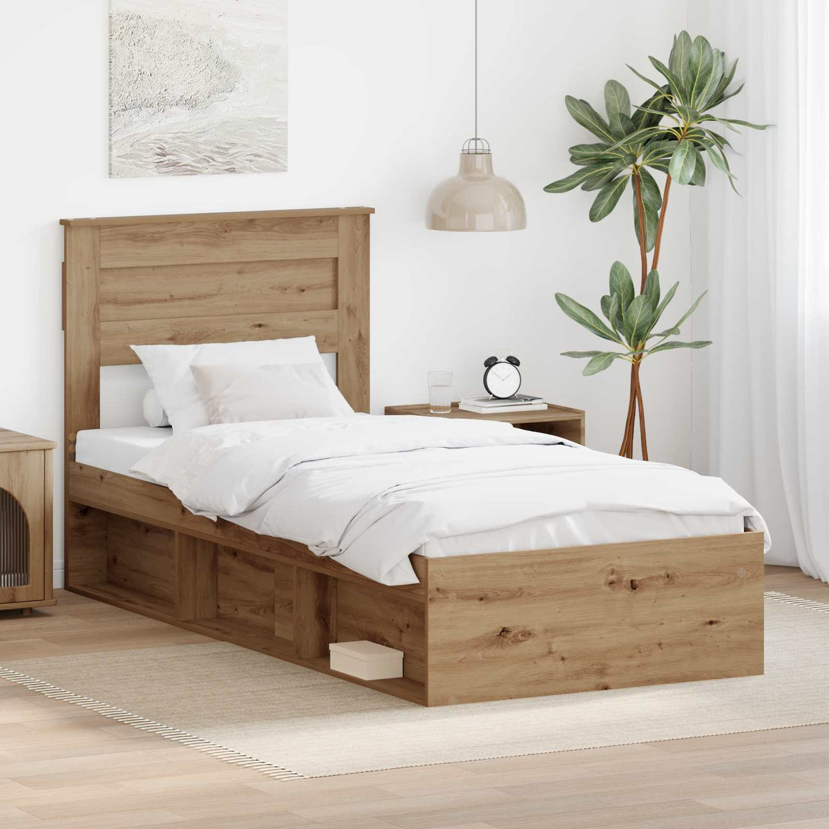 Bettrahmen Artisan-Eiche 100 x 200 cm Holzwerkstoff