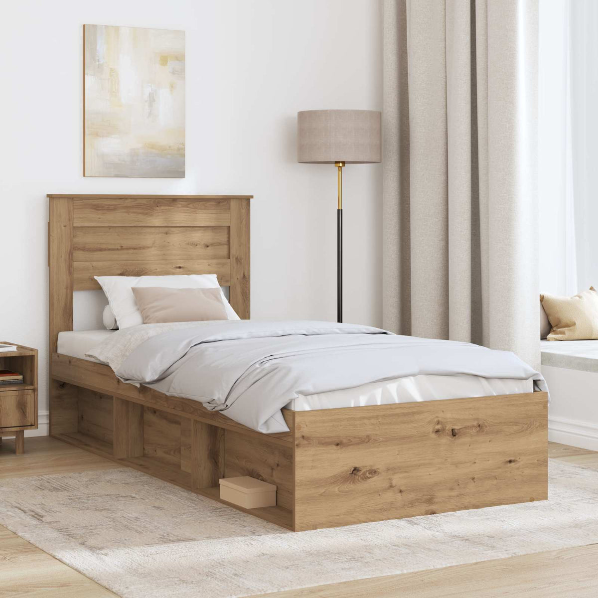 Bettrahmen Artisan-Eiche 100 x 200 cm Holzwerkstoff