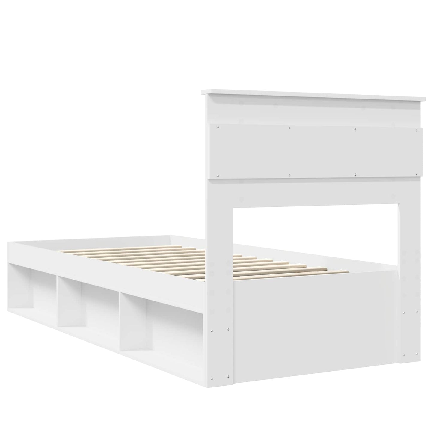 Bettrahmen Uni Weiß 75 x 190 cm Massives Kiefernholz