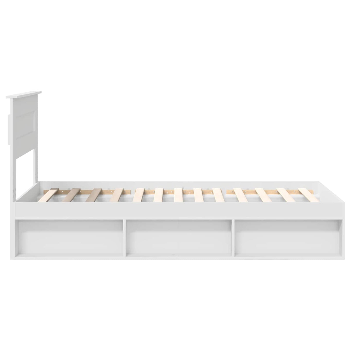 Bettrahmen Uni Weiß 75 x 190 cm Massives Kiefernholz