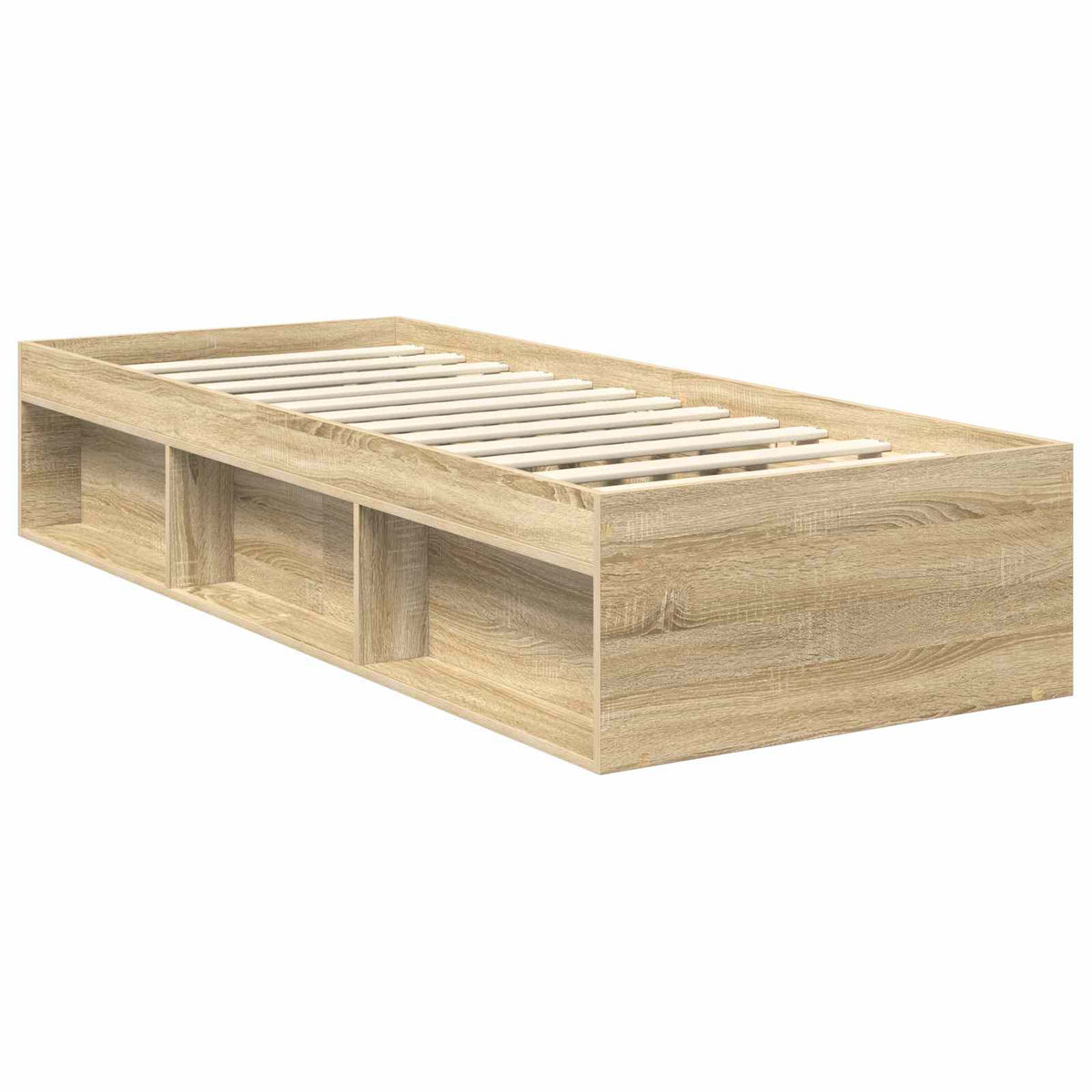 Bettrahmen Uni Sonoma-Eiche 75 x 190 cm Massives Kiefernholz