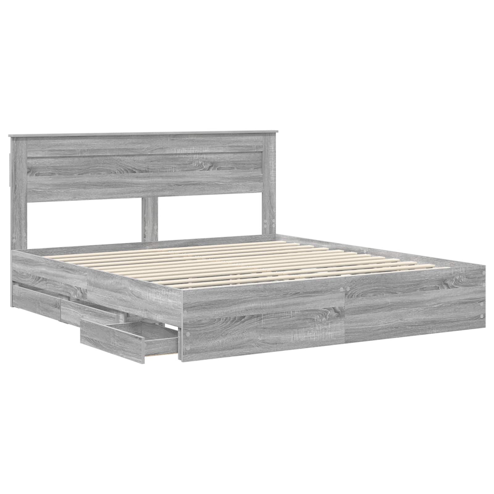 Bettrahmen Graues Sonoma 180 x 200 cm Ingenieurs Holz