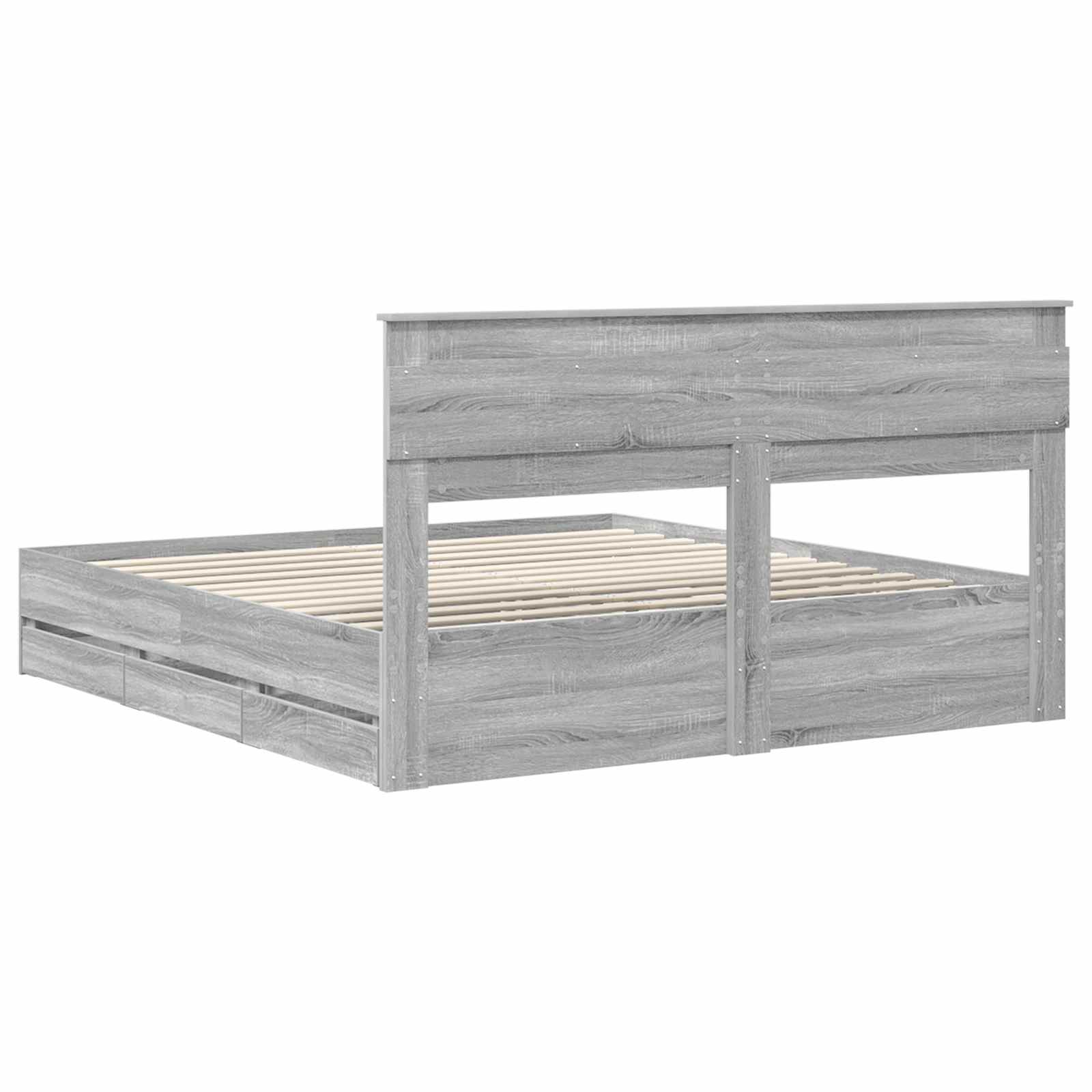 Bettrahmen Graues Sonoma 180 x 200 cm Ingenieurs Holz