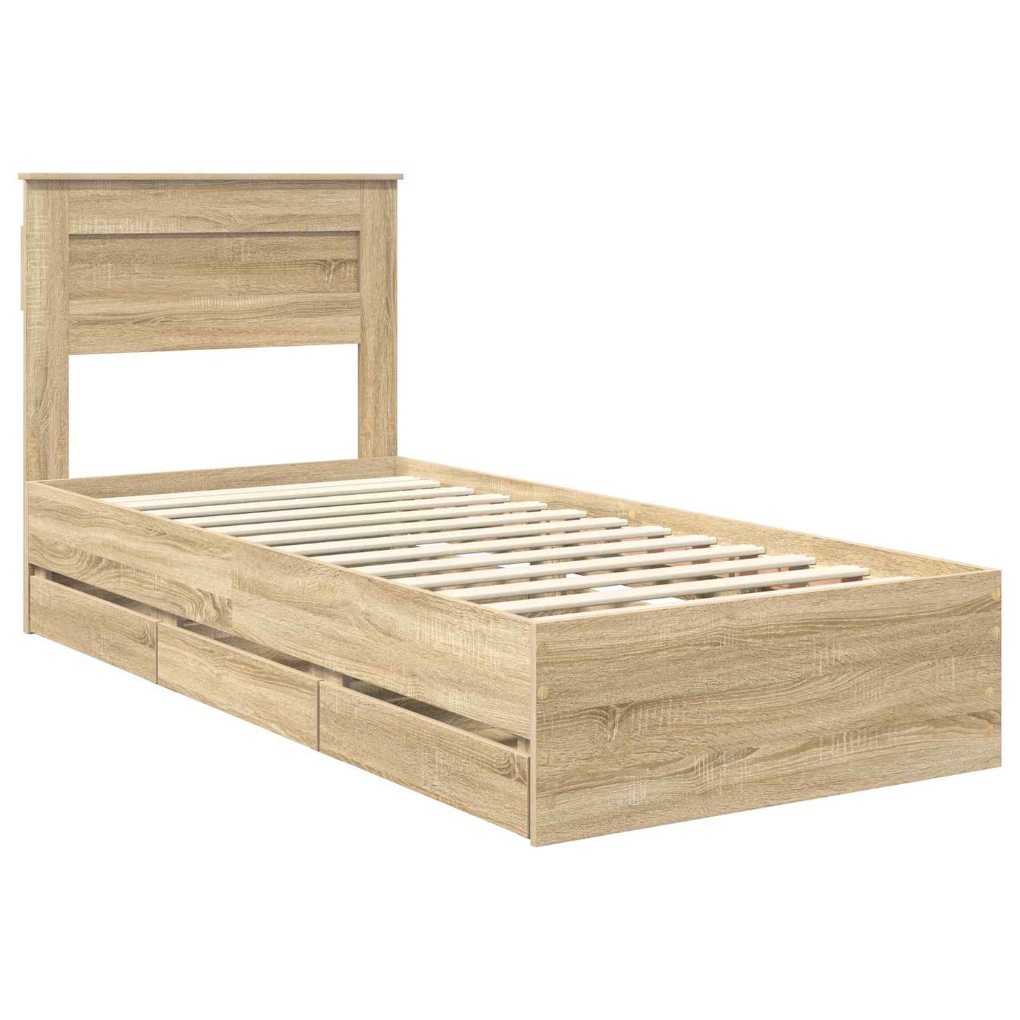 Bettrahmen Sonoma-Eiche 100 x 200 cm Ingenieurs Holz