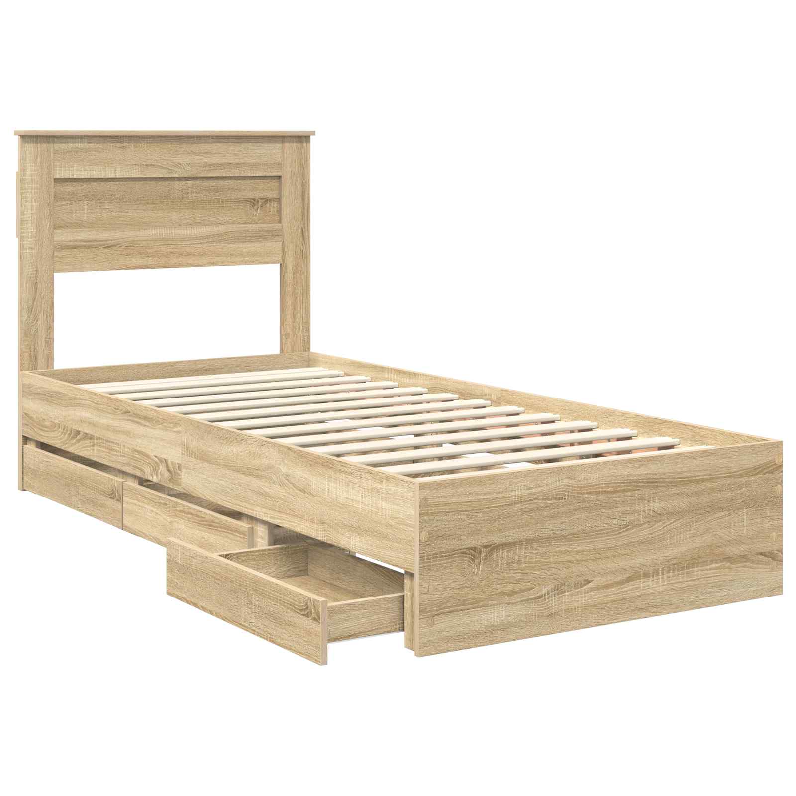 Bettrahmen Sonoma-Eiche 100 x 200 cm Ingenieurs Holz