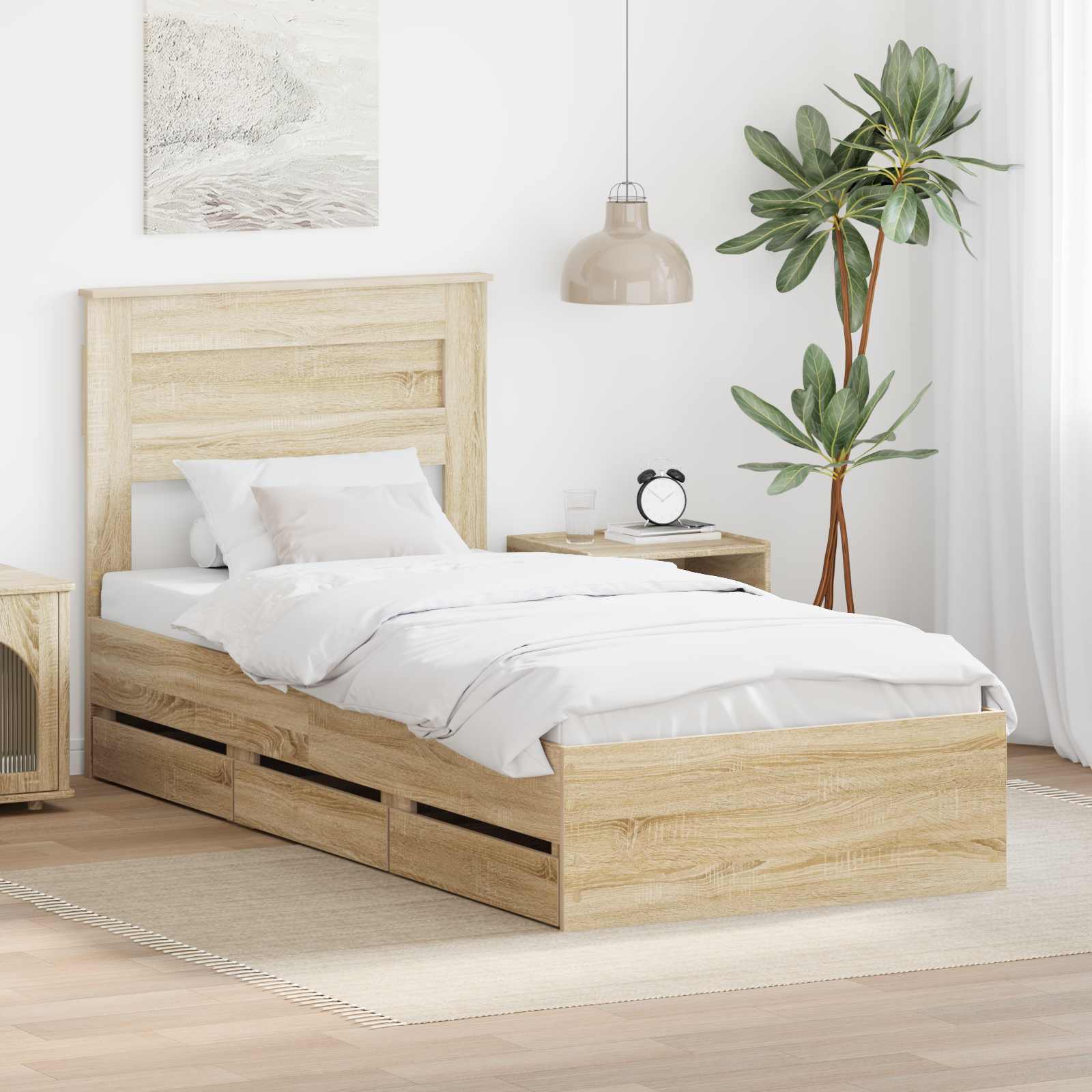 Bettrahmen Sonoma-Eiche 75 x 190 cm Ingenieurs Holz