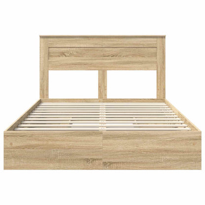 Aufbewahrungsbett Sonoma-Eiche 160 x 200 cm Holzwerkstoff