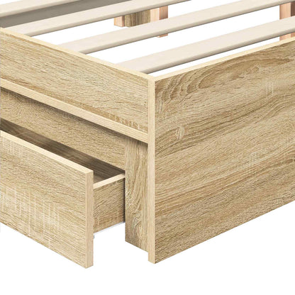 Aufbewahrungsbett Sonoma-Eiche 100 x 200 cm Holzwerkstoff