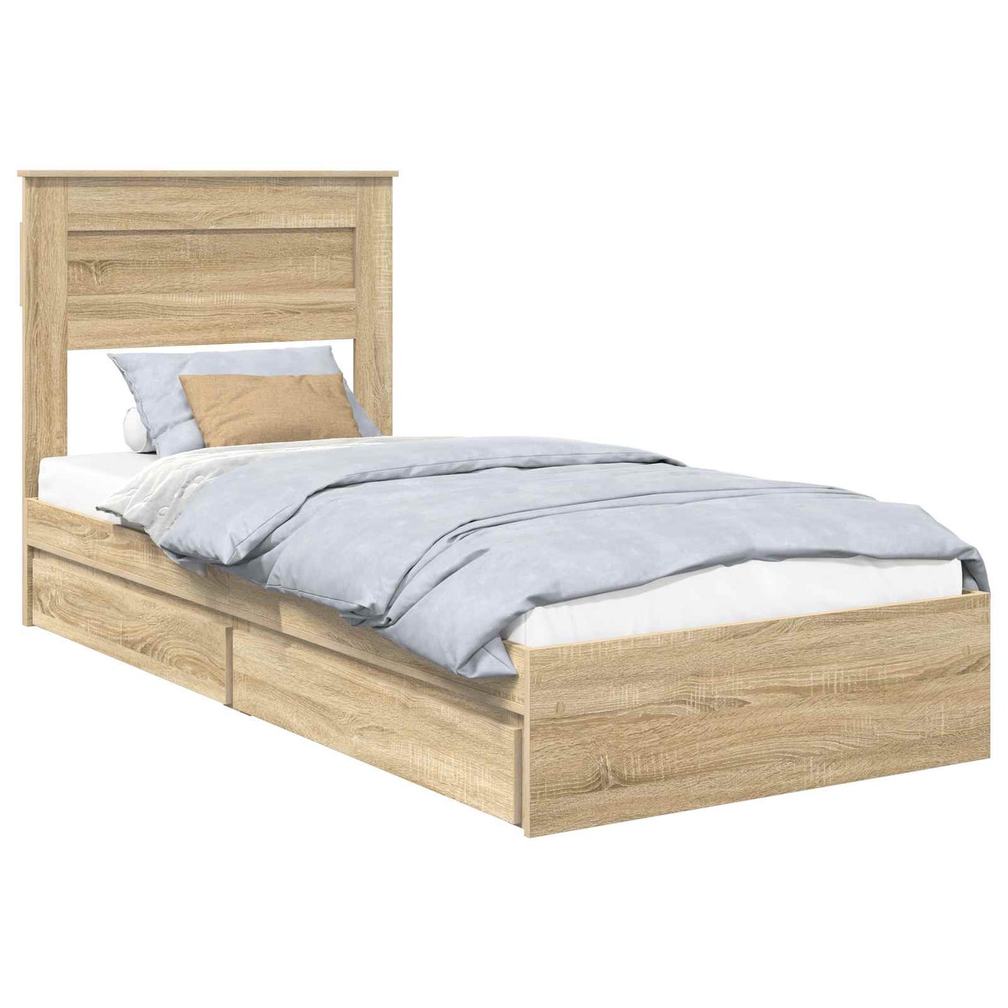 Aufbewahrungsbett Sonoma-Eiche 75 x 190 cm Holzwerkstoff