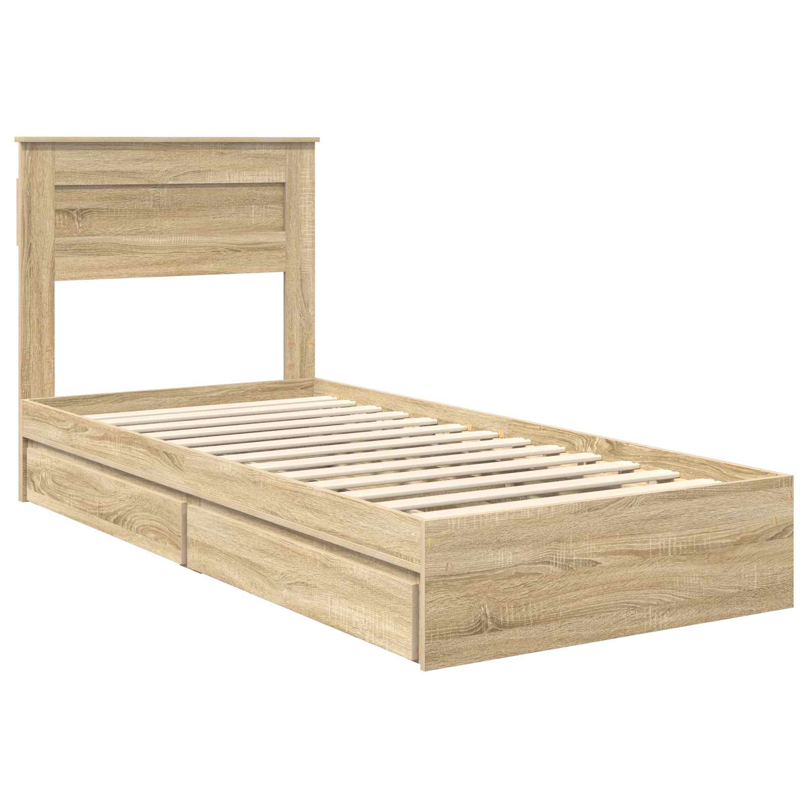 Aufbewahrungsbett Sonoma-Eiche 75 x 190 cm Holzwerkstoff