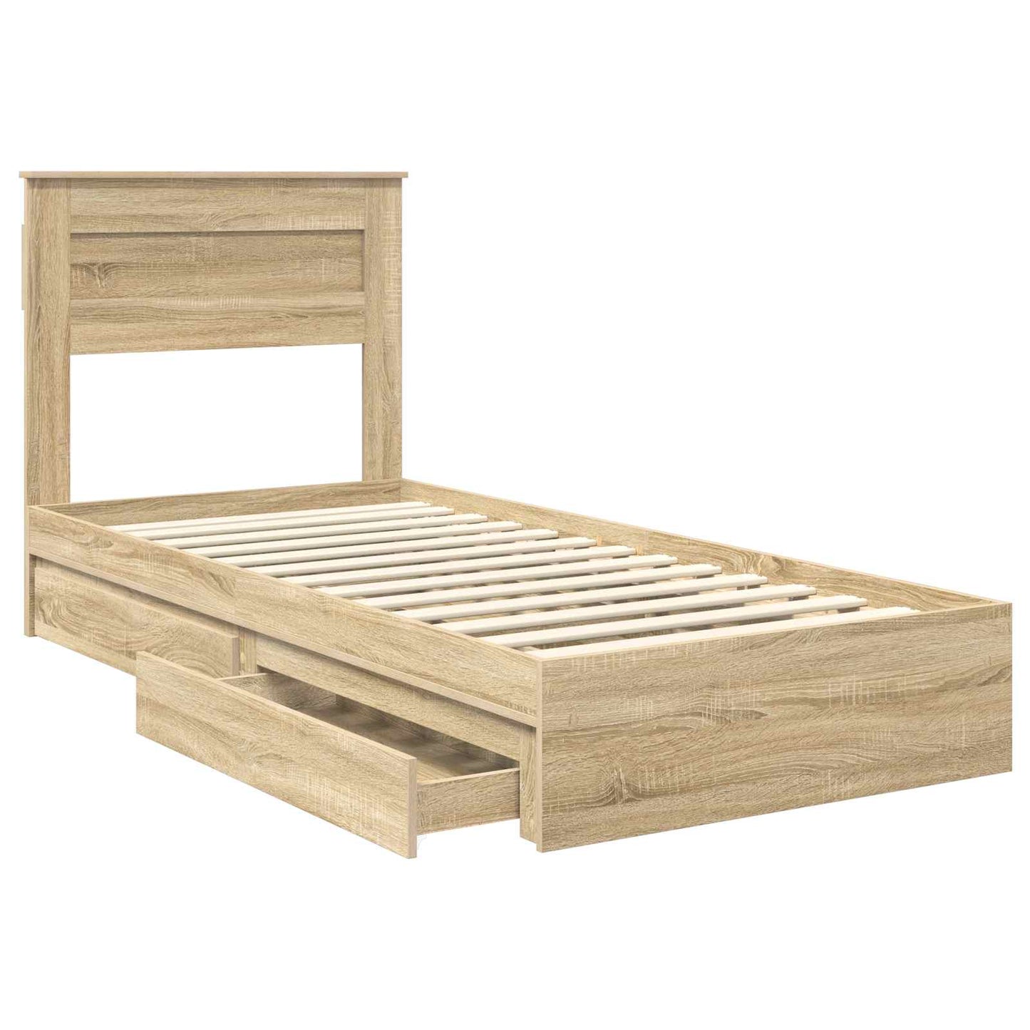 Aufbewahrungsbett Sonoma-Eiche 75 x 190 cm Holzwerkstoff