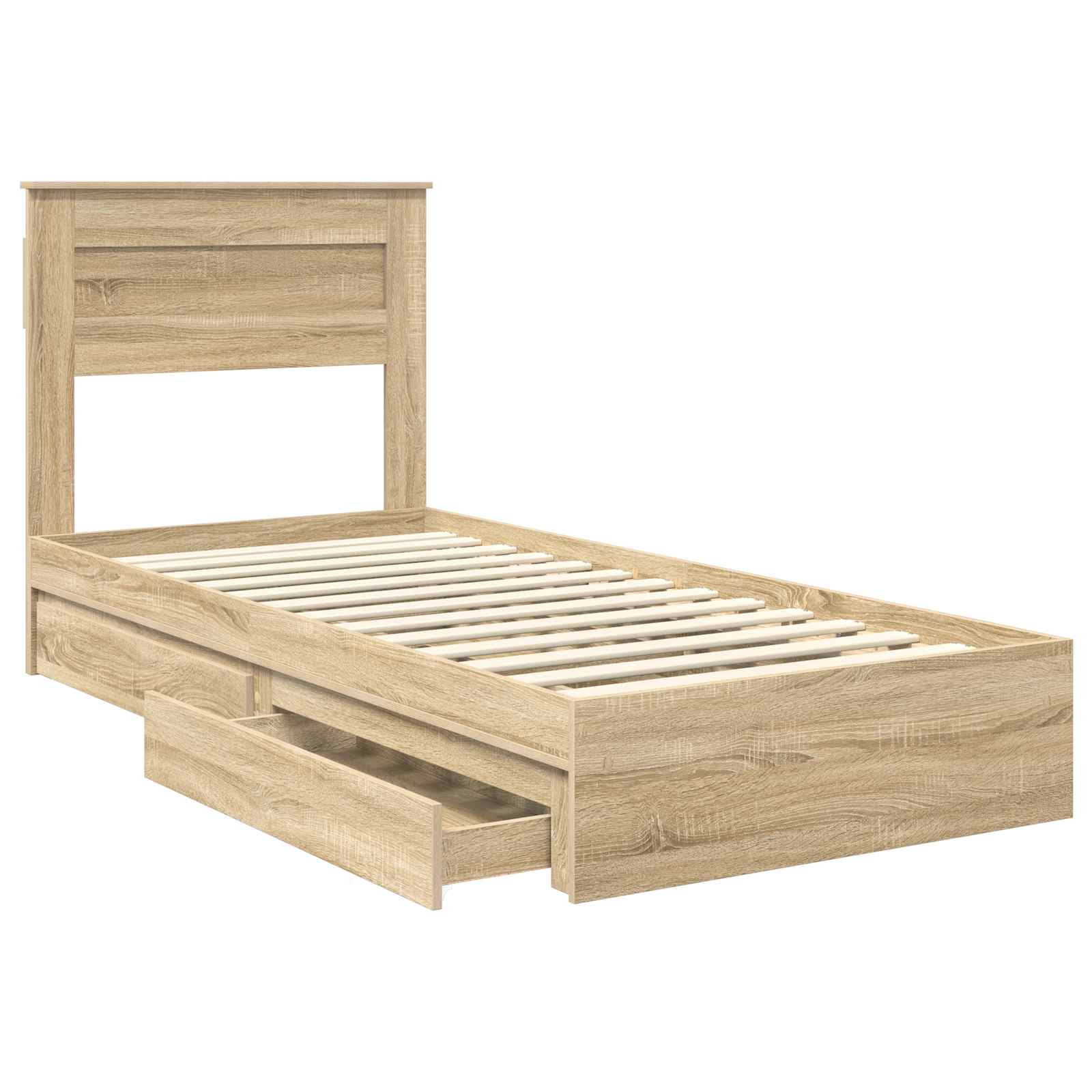 Aufbewahrungsbett Sonoma-Eiche 75 x 190 cm Holzwerkstoff