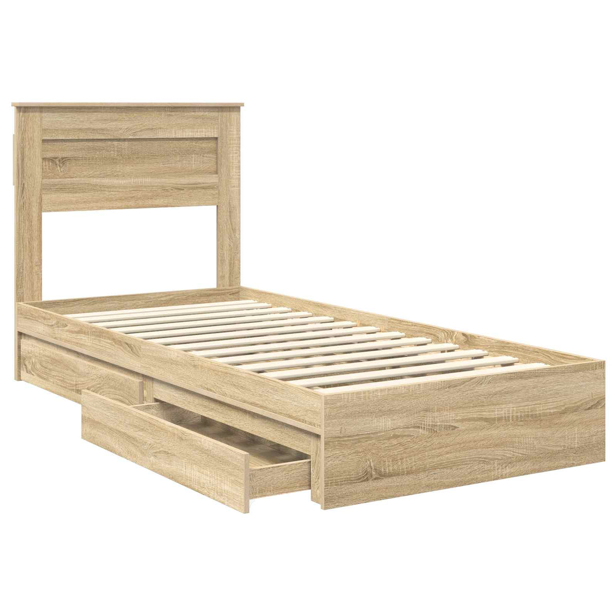 Aufbewahrungsbett Sonoma-Eiche 75 x 190 cm Holzwerkstoff