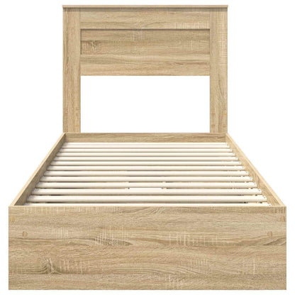 Aufbewahrungsbett Sonoma-Eiche 75 x 190 cm Holzwerkstoff