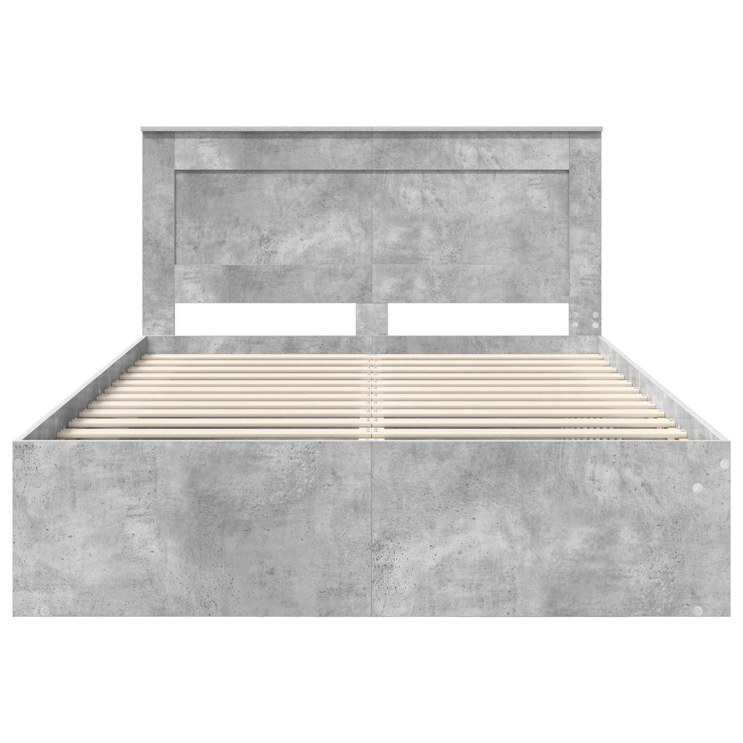 Bettrahmen mit Kopfteil Beton 160 x 200 cm Massives Kiefernholz