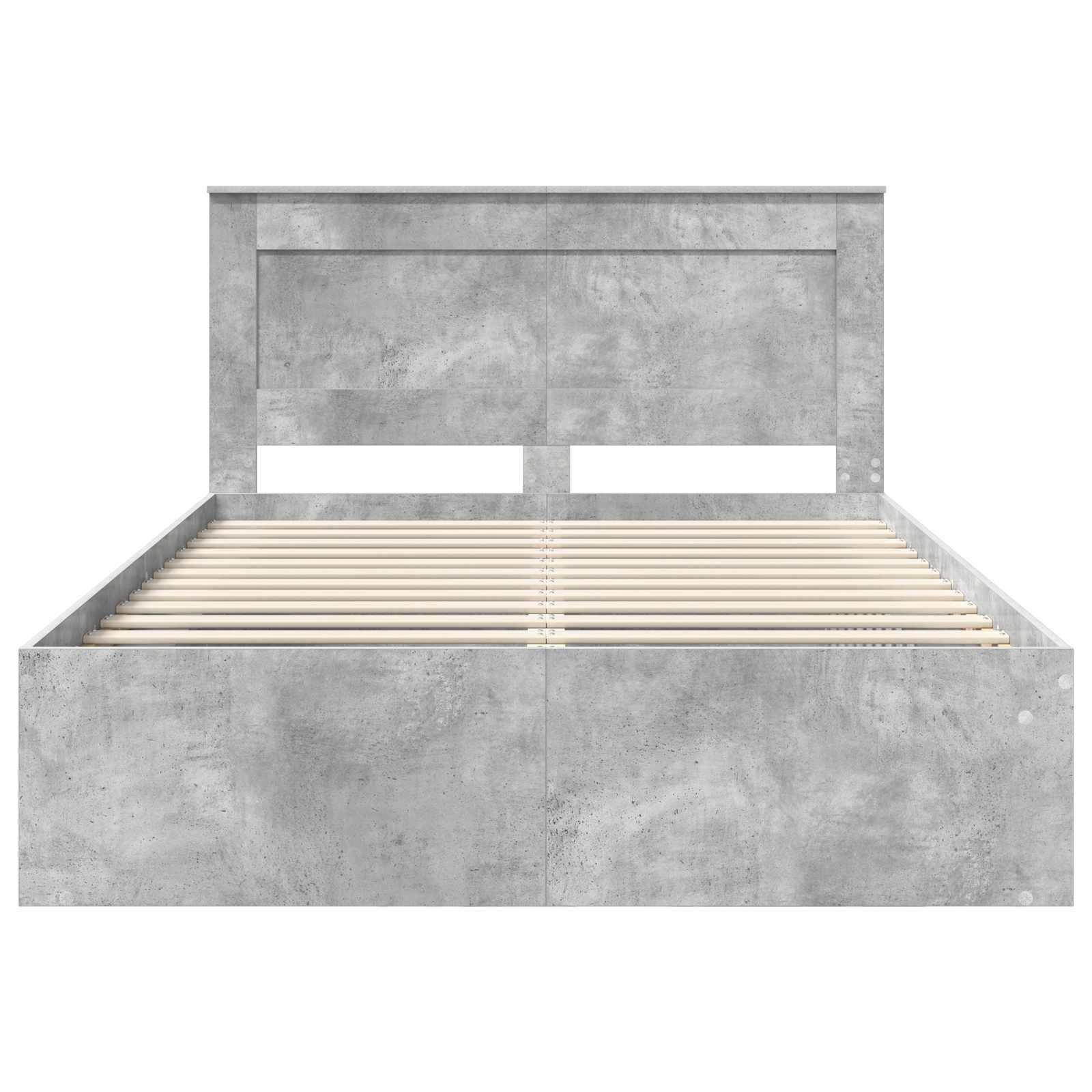 Bettrahmen mit Kopfteil Beton 160 x 200 cm Massives Kiefernholz