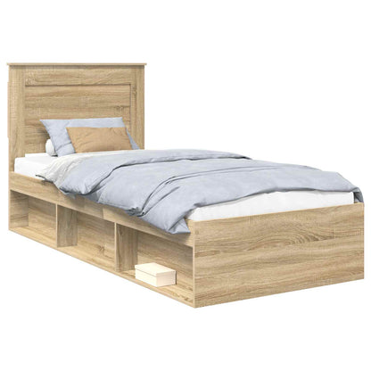 Bettrahmen Uni Sonoma-Eiche 75 x 190 cm Massives Kiefernholz