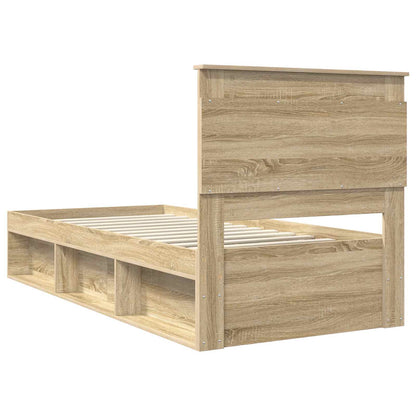 Bettrahmen Uni Sonoma-Eiche 75 x 190 cm Massives Kiefernholz