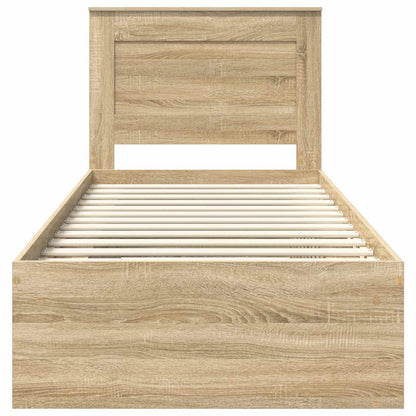 Bettrahmen Uni Sonoma-Eiche 75 x 190 cm Massives Kiefernholz
