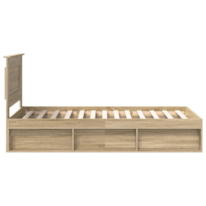 Bettrahmen Uni Sonoma-Eiche 75 x 190 cm Massives Kiefernholz