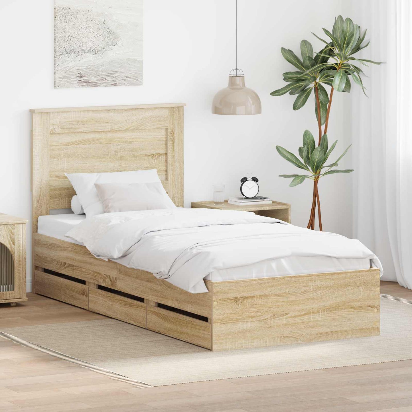 Bettrahmen Sonoma-Eiche 75 x 190 cm Ingenieurs Holz