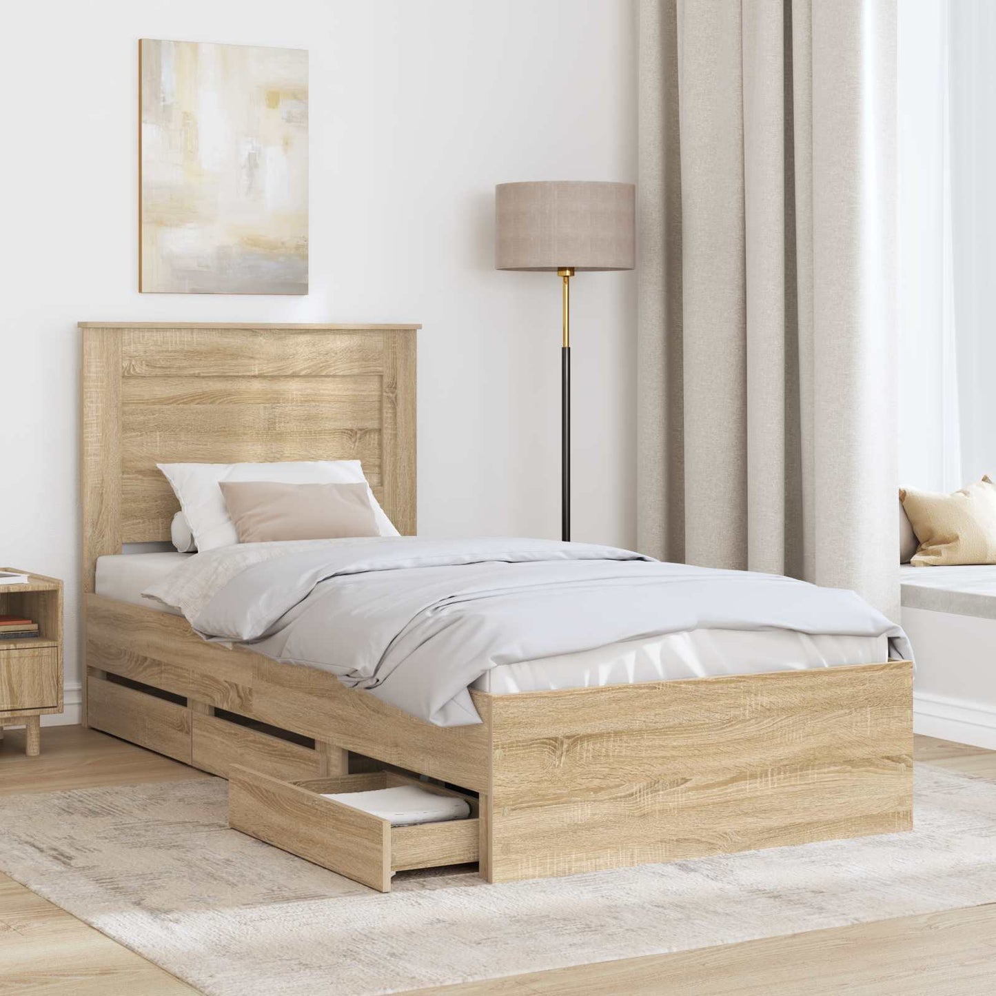 Bettrahmen Sonoma-Eiche 75 x 190 cm Ingenieurs Holz