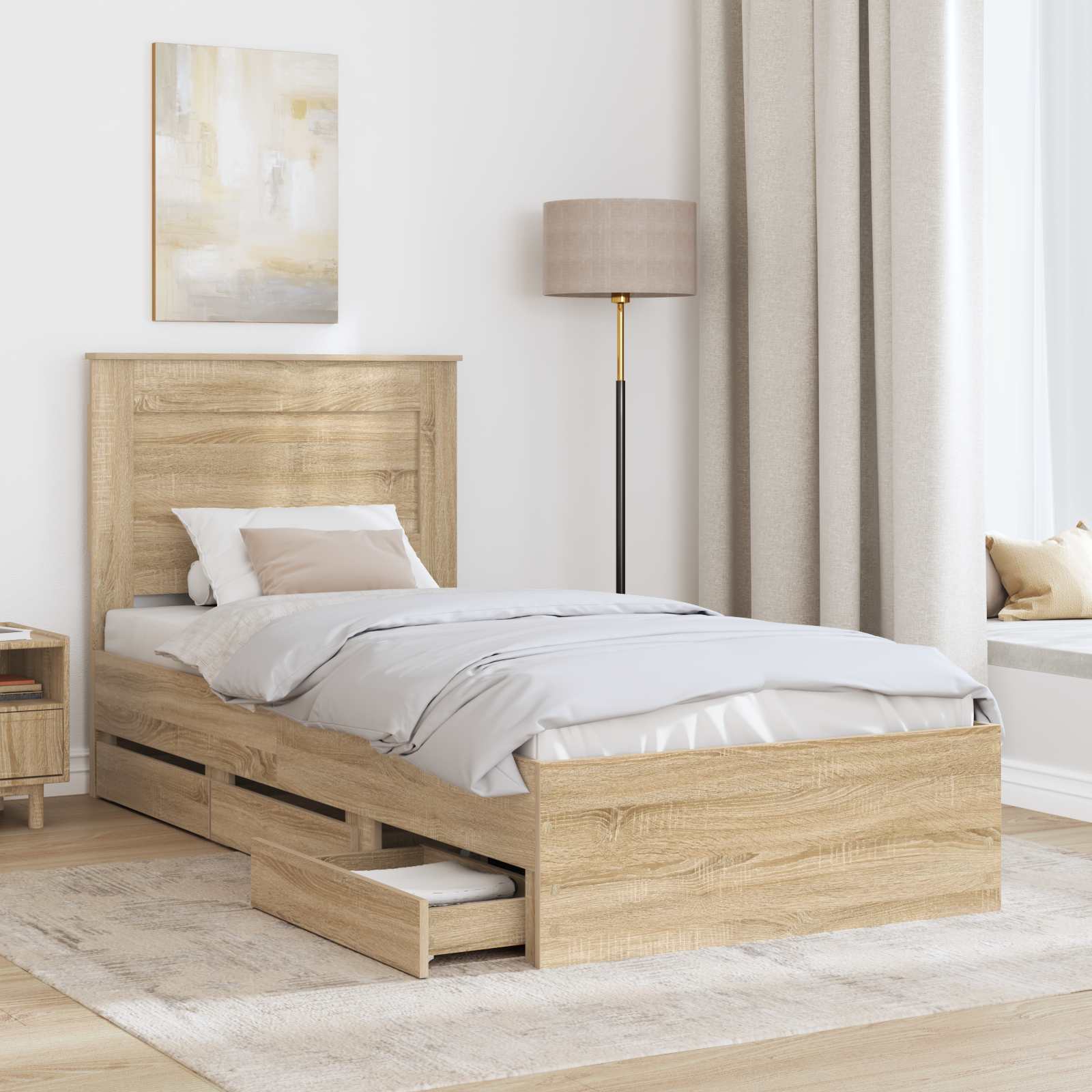 Bettrahmen Sonoma-Eiche 75 x 190 cm Ingenieurs Holz