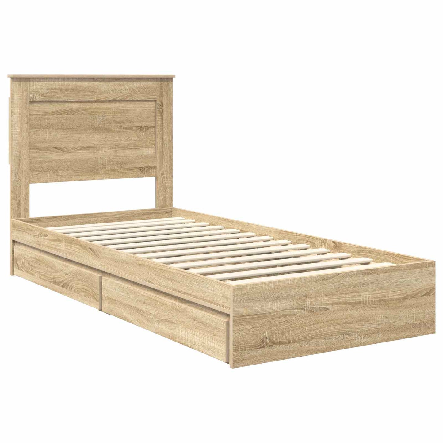Aufbewahrungsbett Sonoma-Eiche 75 x 190 cm Holzwerkstoff