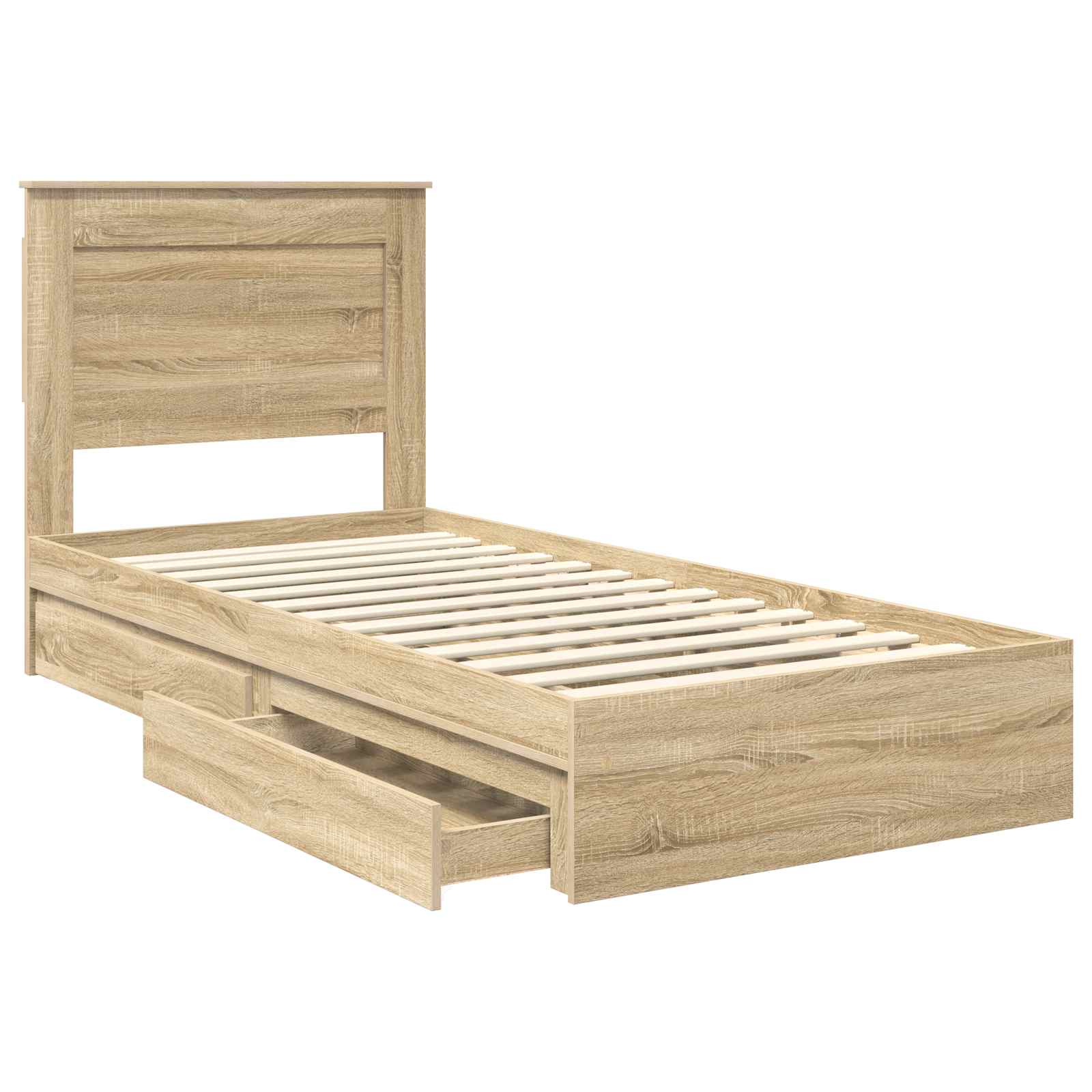Aufbewahrungsbett Sonoma-Eiche 75 x 190 cm Holzwerkstoff