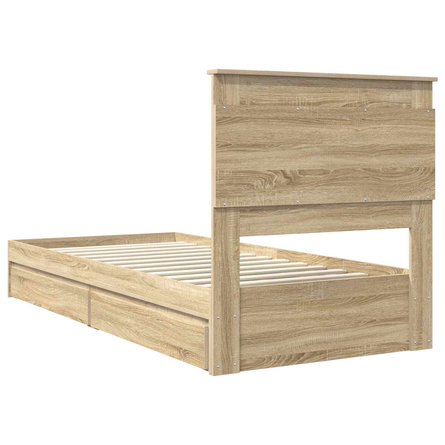 Aufbewahrungsbett Sonoma-Eiche 75 x 190 cm Holzwerkstoff