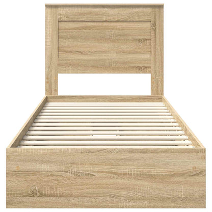 Aufbewahrungsbett Sonoma-Eiche 75 x 190 cm Holzwerkstoff