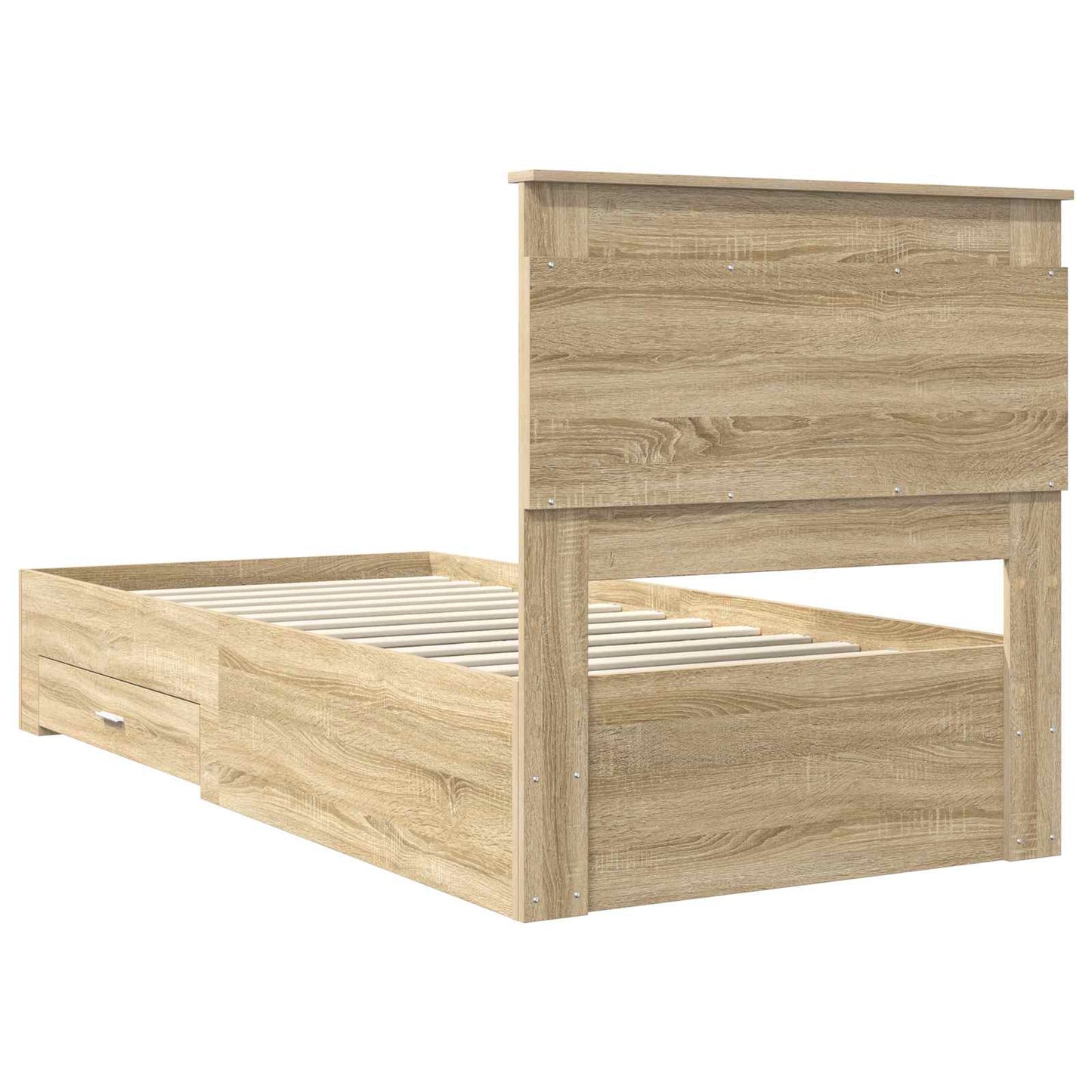 Bettrahmen Sonoma Eiche und Silber 75 x 190 cm Holzwerkstoff