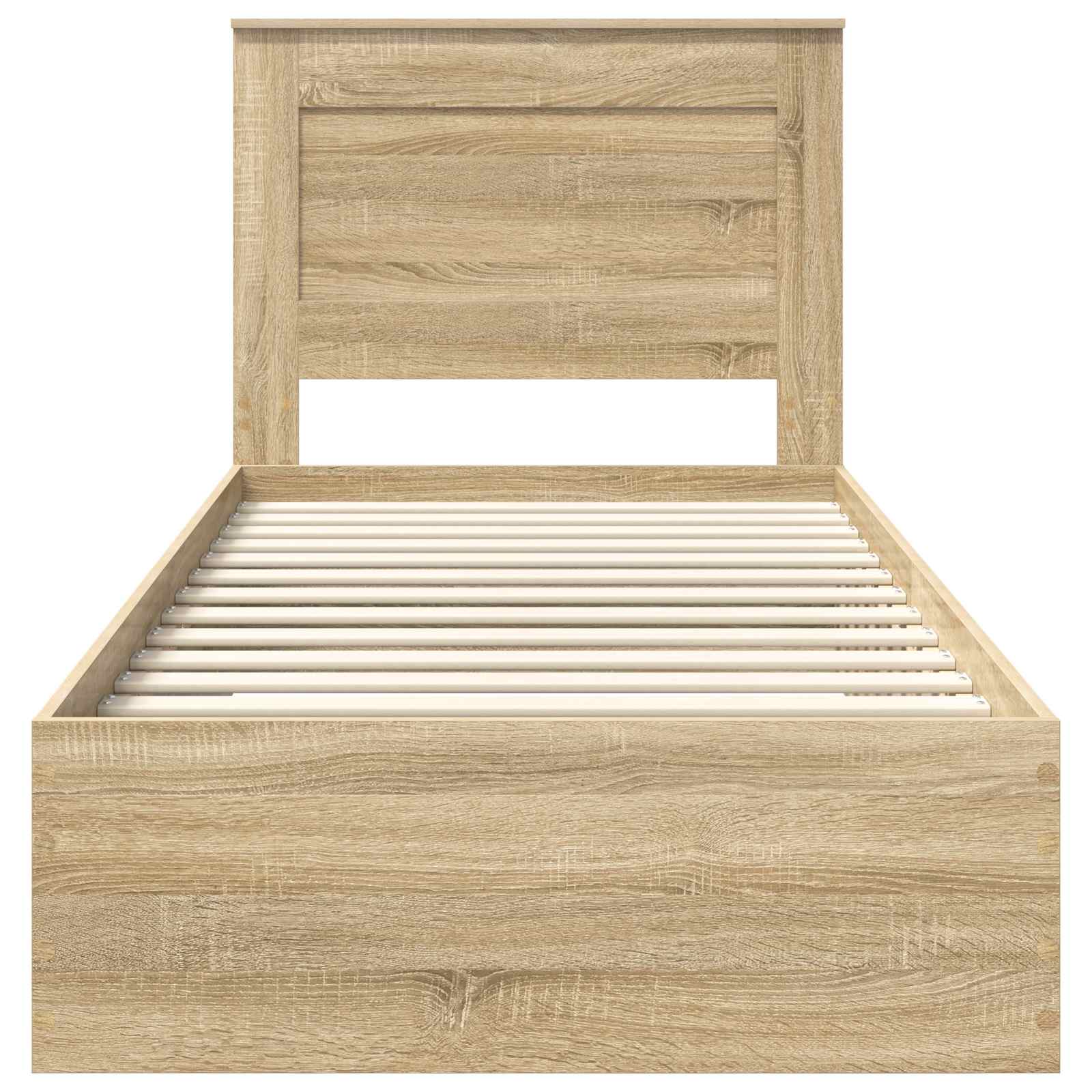 Bettrahmen Sonoma Eiche und Silber 75 x 190 cm Holzwerkstoff