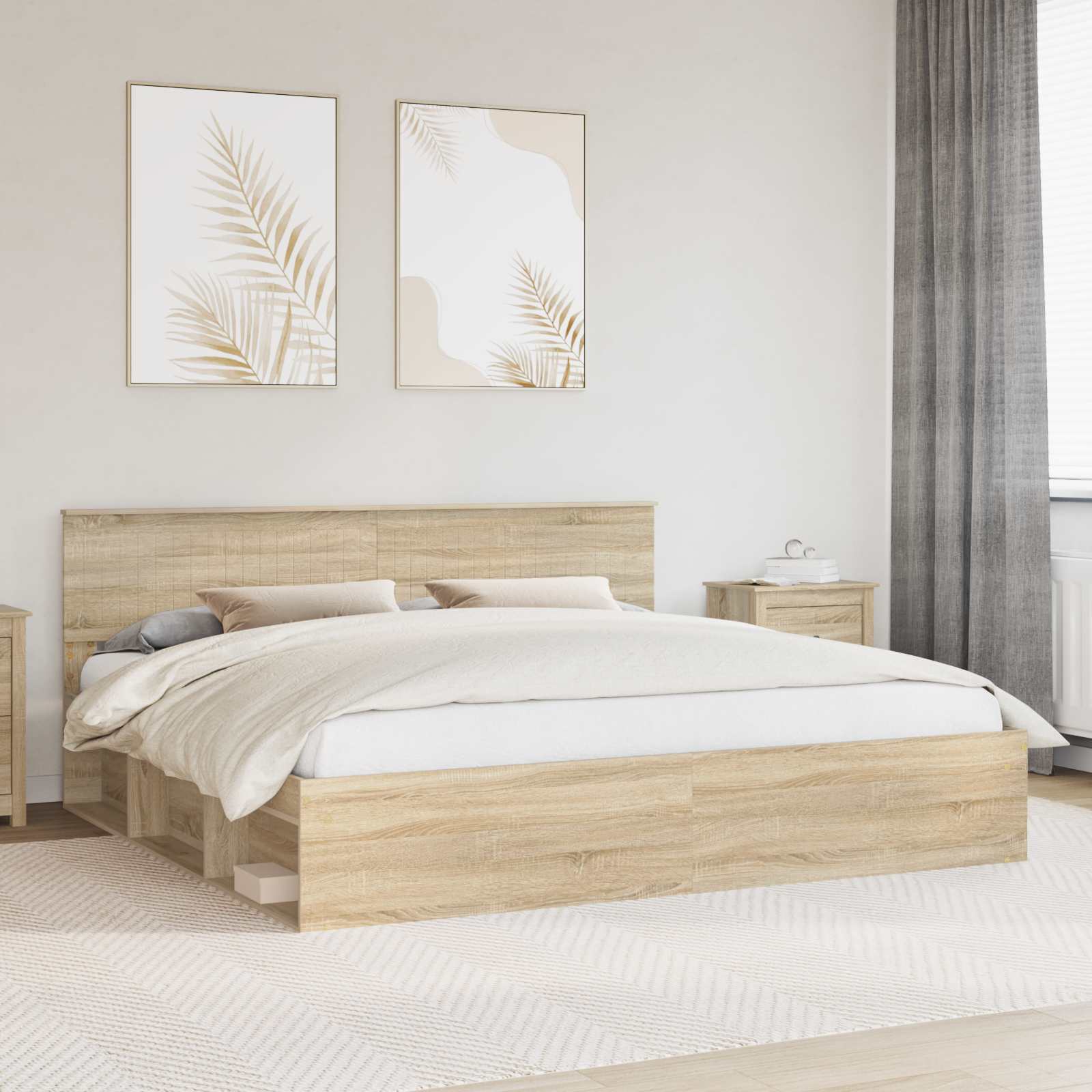 Bettrahmen Sonoma 200 x 200 cm Massives Kiefernholz