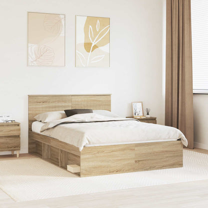 Bettrahmen Sonoma-Eiche 140 x 200 cm Massives Kiefernholz