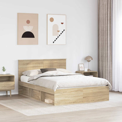 Bettrahmen Sonoma-Eiche 140 x 200 cm Massives Kiefernholz