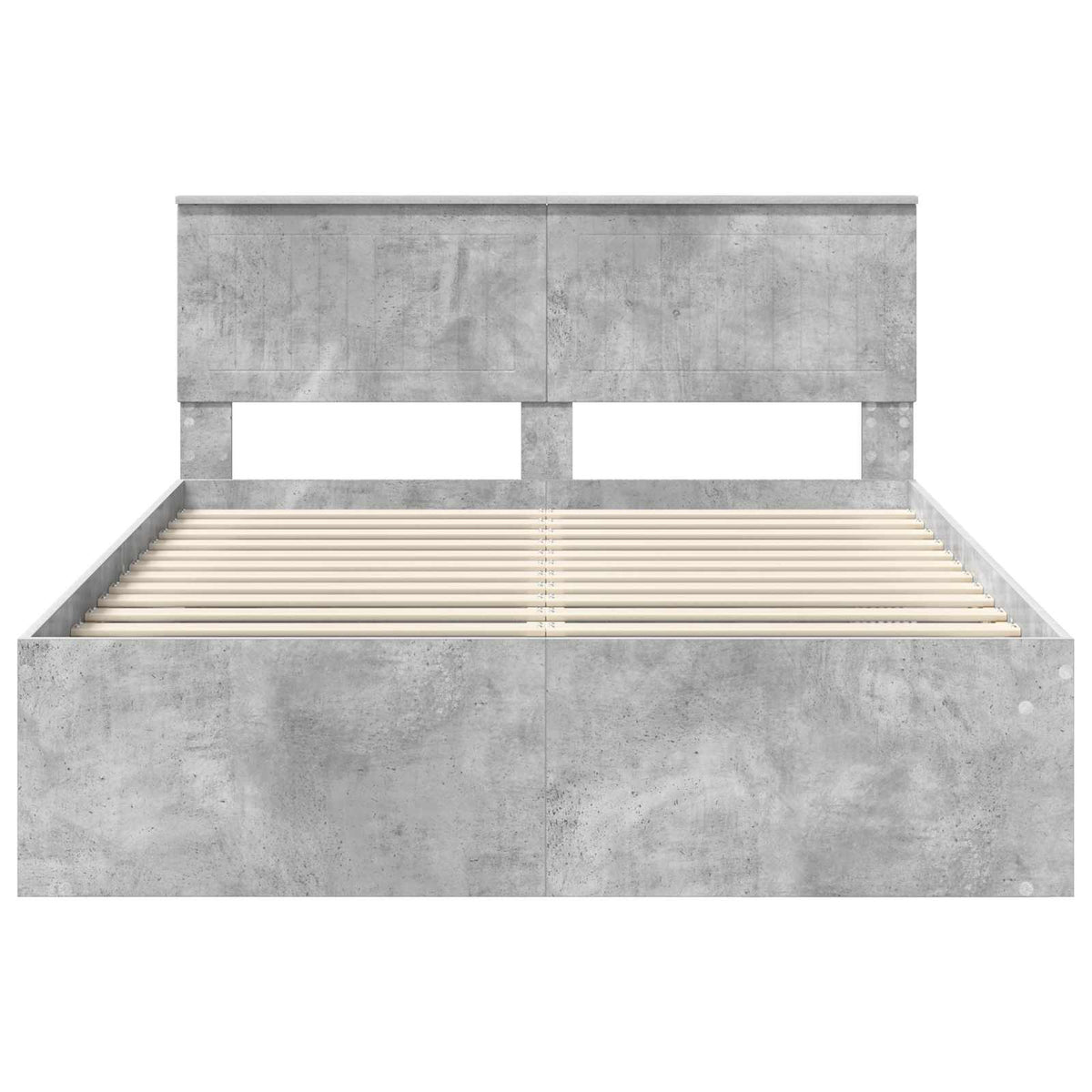 Bettrahmen Beton 140 x 200 cm Massives Kiefernholz