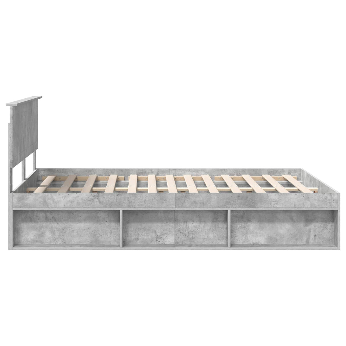 Bettrahmen Beton 140 x 200 cm Massives Kiefernholz