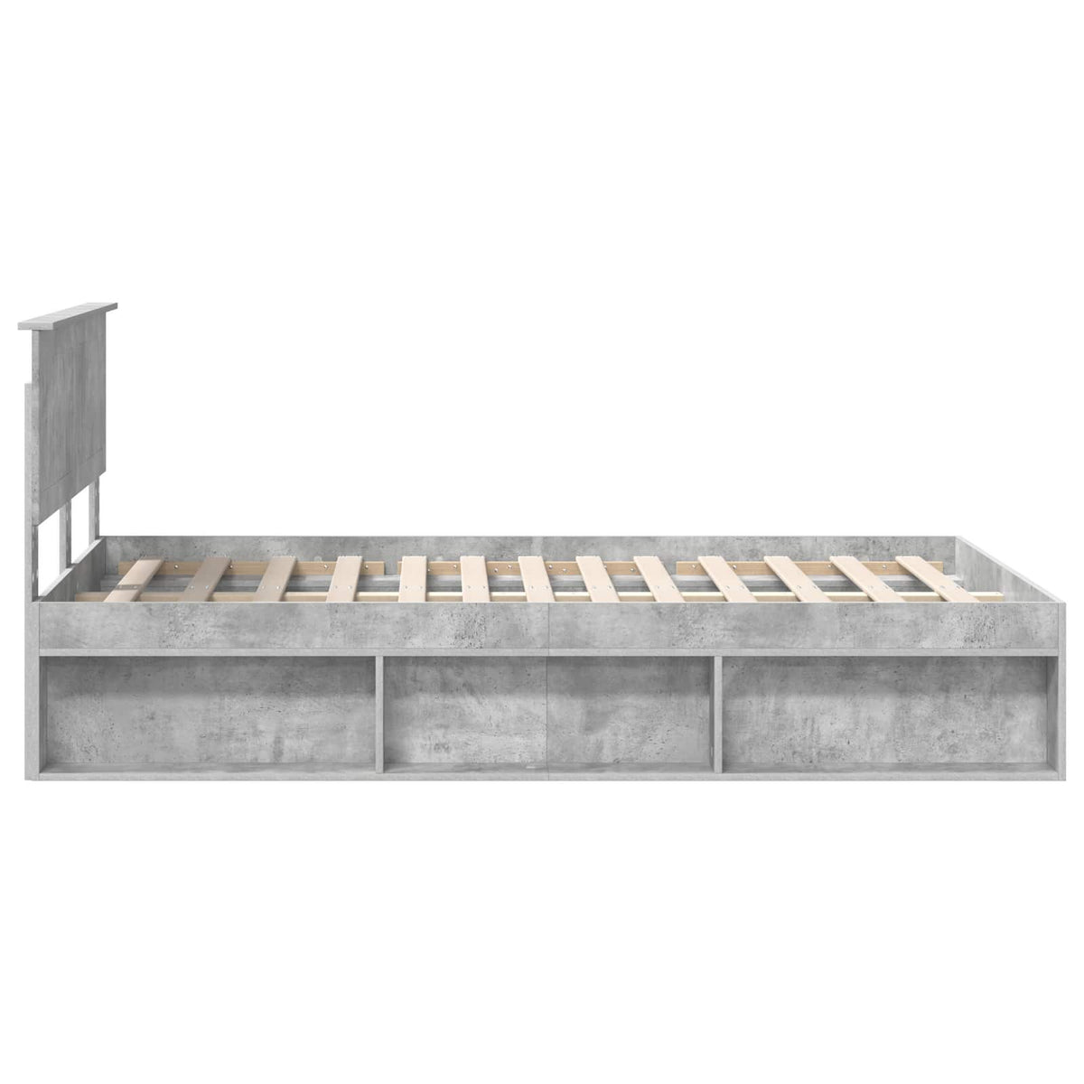 Bettrahmen Beton 120 x 200 cm Massives Kiefernholz