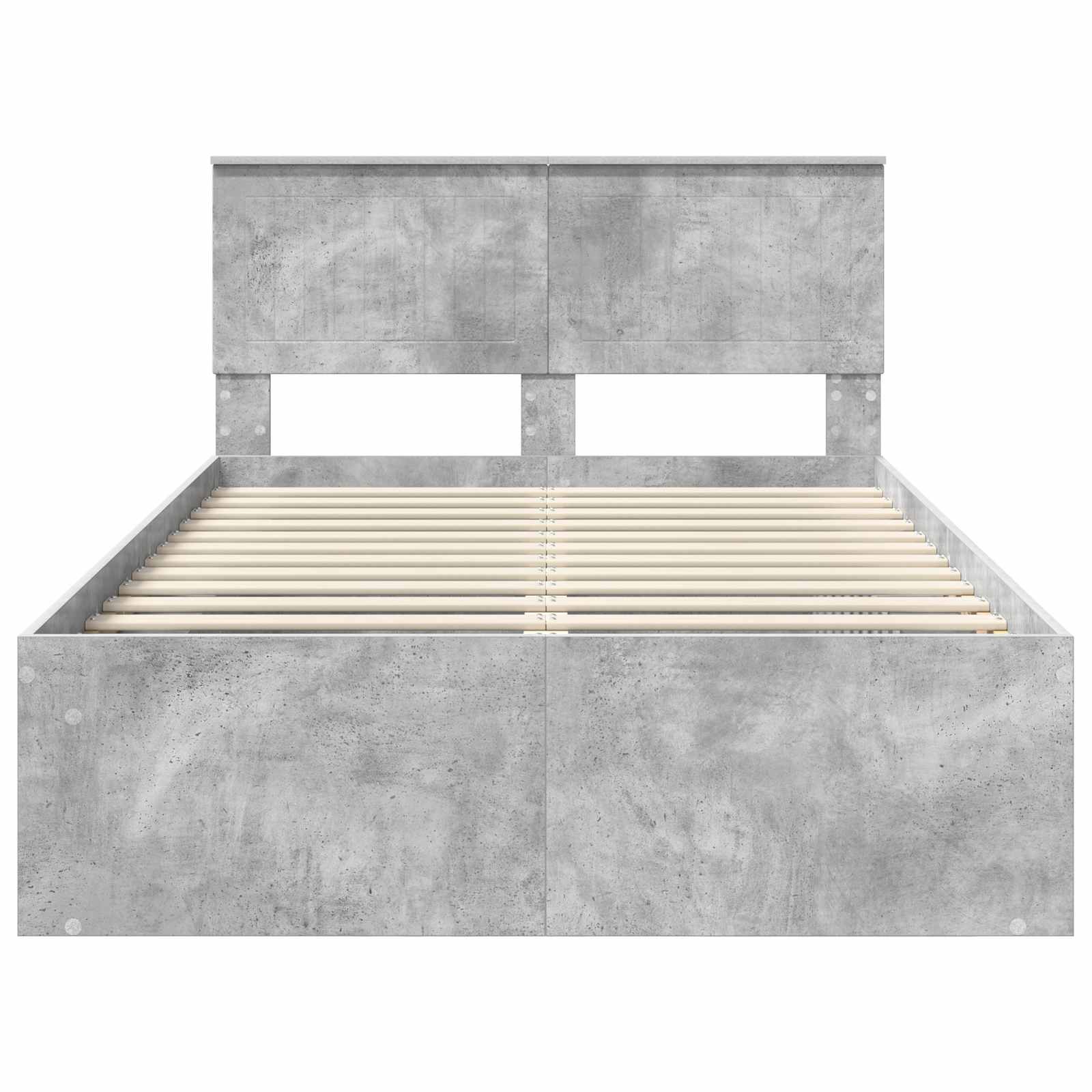 Bettrahmen mit Kopfteil Beton 120 x 190 cm Massives Kiefernholz