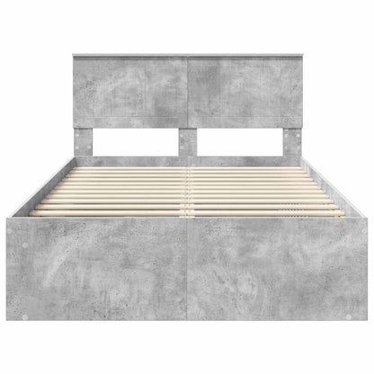 Bettrahmen Beton 120 x 190 cm Massives Kiefernholz