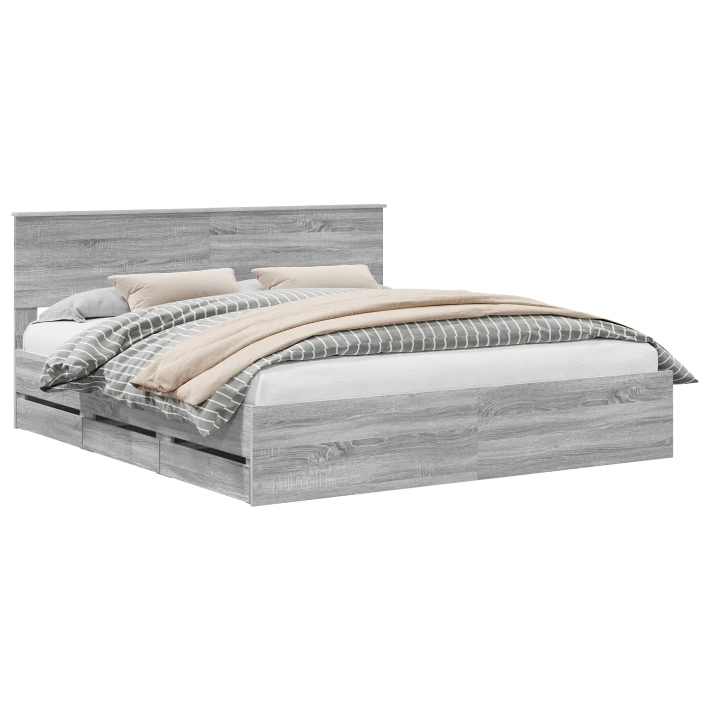 Bettrahmen Graues Sonoma 180 x 200 cm Ingenieurs Holz